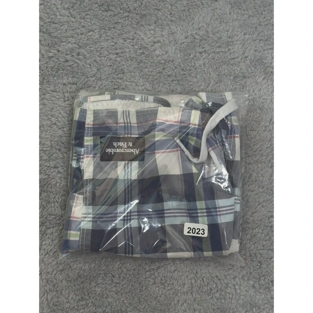 Abercrombie & Fitch Blue Plaid Board Shorts Swim Trunks Mens Medium